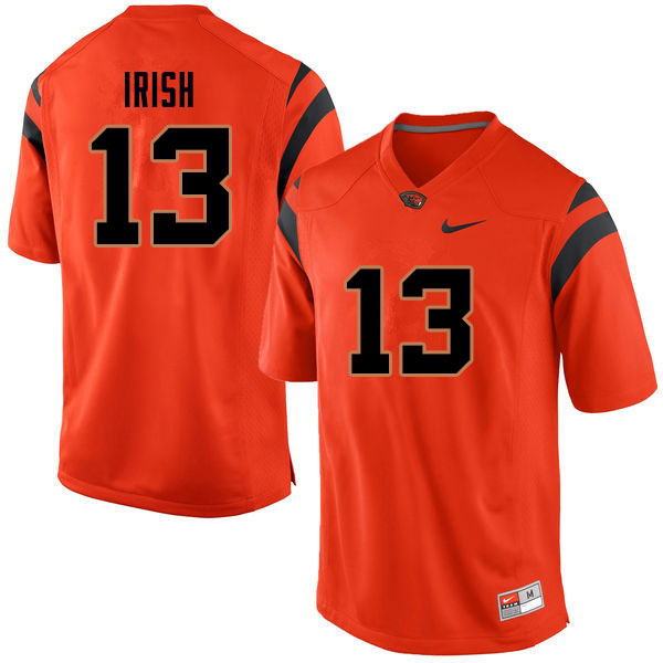 Men #13 Jesiah Irish Oregon State Beavers College Football Jerseys Sale-Orange